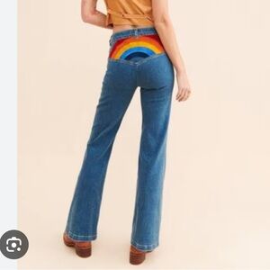 Free people rainbow jeans